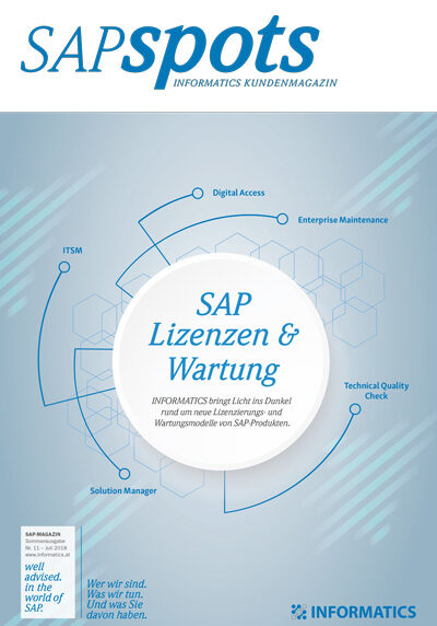 Titelblatt 11. INFORMATICS SAPspots "SAP Lizenzen und Wartung"